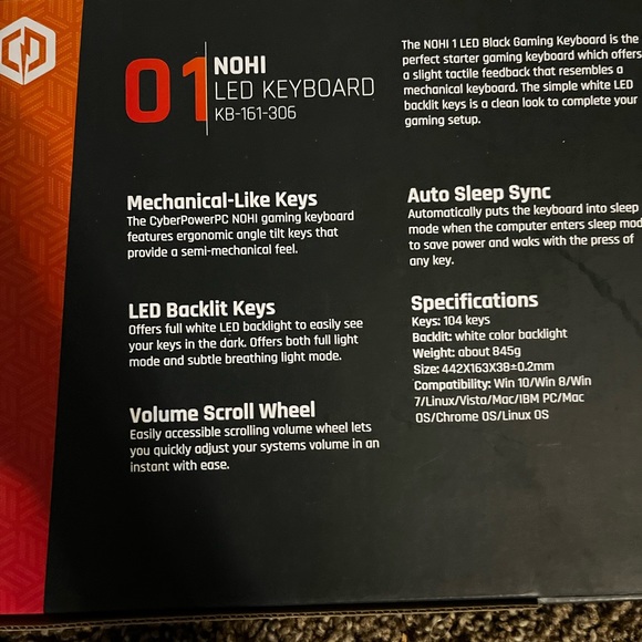 Cyberpower wired LED Keyboard - Picture 2 of 2